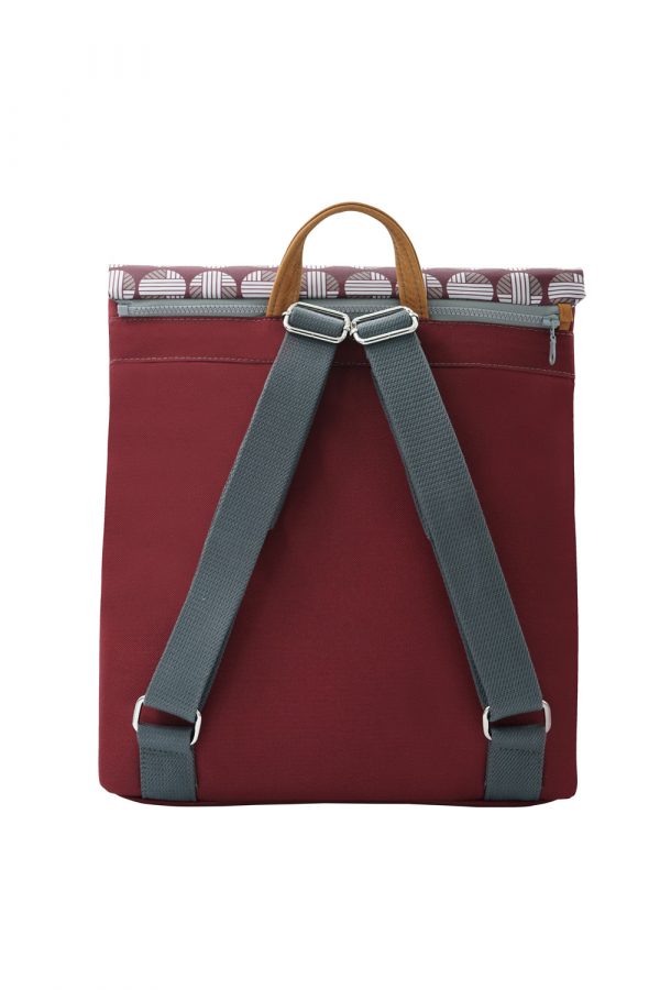 dark red backpack