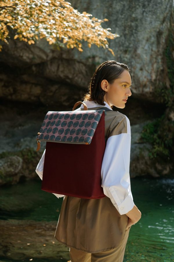 Mitos (dark red green) backpack