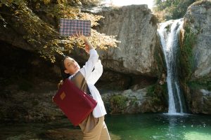 Mitos (dark red green) backpack